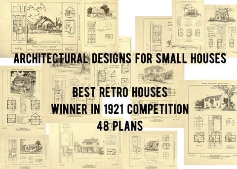 1921 Home Builders Plans with 48 American Small House Architecture Designs and Plans Printable incl. 81 Pages ebook, Instant Download